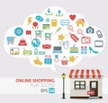 Online shopping vector - online store icons