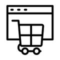 Online Shopping Vector Thick Line Icon For Personal And Commercial Use