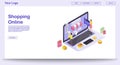 Online shopping webpage vector template Royalty Free Stock Photo
