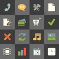 Online shopping website iconset, color flat