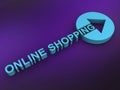 online shopping word on purple