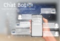 Online smart chatbot vector concept background