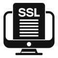 Online SSL certificate icon simple vector. Web data Royalty Free Stock Photo