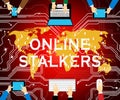 Online Stalker Evil Faceless Bully 2d Illustration Royalty Free Stock Photo