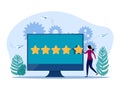 Online star ratings. Customers evaluate service performance. Satisfaction with products or services Royalty Free Stock Photo