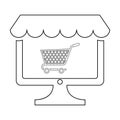 Online Store Icon In Outline Style Royalty Free Stock Photo