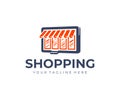 Online store logo design. E commerce vector design