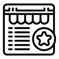 Online store refund icon outline vector. Shipment box