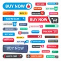 Online store sale vector web shopping buttons isolated on white background