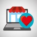 Online store shopping heart love graphic