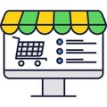 Online store vector icon internet shop market Royalty Free Stock Photo