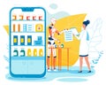 Online Store, Woman Doctor and Robot AI Pharmacist