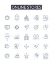 Online stores line icons collection. Atmosphere, Biosphere, Geosphere, Hydrosphere, Climate, Ecosystem, Weather vector
