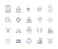 Online stores outline icons collection. e-commerce, shopping, stores, online, marketplace, retail, shop vector and