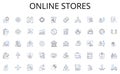 Online stores line icons collection. Tablet, Apple, Portable, Touchscreen, iOS, Apps, Productivity vector and linear