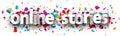 Online stories sign over confetti background Royalty Free Stock Photo