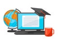 Online studying at home concept. Distance education.