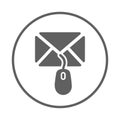 Online, Subscription, email icon. Gray vector design.