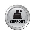 Online support button black Royalty Free Stock Photo