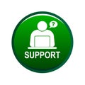 Online support button green Royalty Free Stock Photo