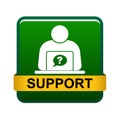 Online support button green Royalty Free Stock Photo