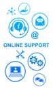 Online support concept on white background Royalty Free Stock Photo