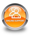 Online support (group icon) glossy orange round button Royalty Free Stock Photo