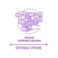 Online support group purple concept icon