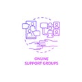 Online support group purple gradient concept icon