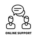 Online support icon or logo in modern line style.