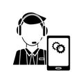 online support technical service or call center related icon ima