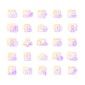 Online surveillance and censorship gradient linear vector icons set