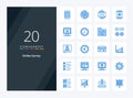 20 Online Survey Blue Color icon for presentation