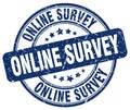Online survey blue grunge round vintage stamp
