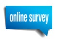 Online survey blue paper speech bubble