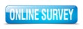 online survey blue square isolated web button