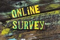 Online survey customer satisfaction experience marketing feedback communication questionnaire Royalty Free Stock Photo