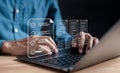 Online survey and digital form checklist by laptop computer, Document Management Checking System, online documentation database Royalty Free Stock Photo