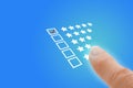 Online Survey with Finger Pointing at Excellent Tick Royalty Free Stock Photo