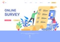 Online survey flat landing page template