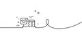 Online survey line icon. Select answer sign. Continuous line with curl. Vector Royalty Free Stock Photo