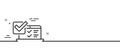 Online survey line icon. Select answer sign. Minimal line pattern banner. Vector