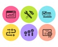 Online survey, Survey progress and Website statistics icons set. Vector