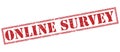 Online survey red stamp Royalty Free Stock Photo