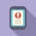 Online tablet disclaimer icon flat vector. Privacy notice