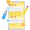Online task manager mobile application vector icon