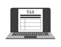 Online Tax payment, Income tax calculation on laptop