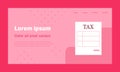 Online Tax payment, Income tax calculation. Modern banner with red monocolor