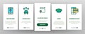 Online Taxi Onboarding Elements Icons Set Vector