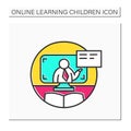 Online teacher color icon Royalty Free Stock Photo